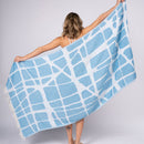 Hamam pyyhe turkoosi kaksivärinen 90 x 175cm (300g) - TERASSILLE