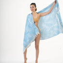 Hamam pyyhe Garda turkoosi 90 x 175cm (250g) - TERASSILLE