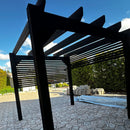 PERGOLA hiilletystä puusta vahvisteilla 3 x 3m - Nordic Terrace Lifestyle