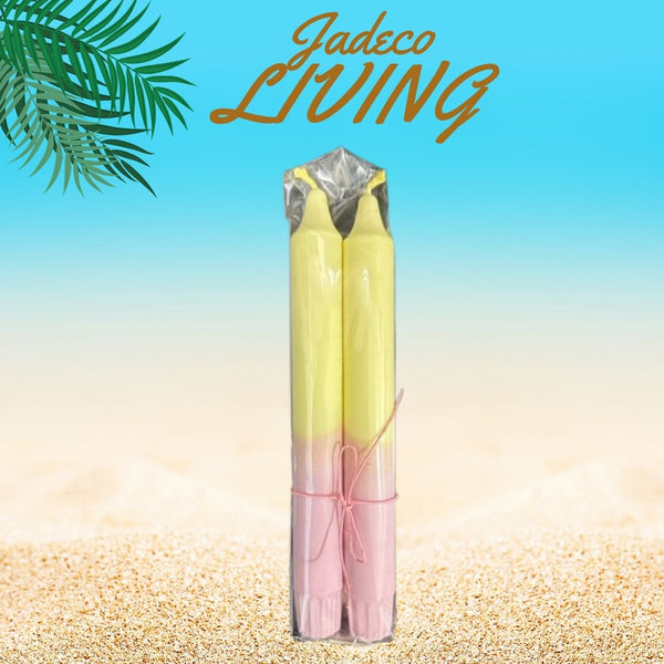 Jadeco Living - KARKKI kruunukynttilä kesä (keltainen-pinkki) 2kpl