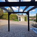 PERGOLA hiilletystä puusta vahvisteilla 4 x 4m - Nordic Terrace Lifestyle