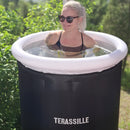 Terassille jääkylpyallas / kylmäallas 75 cm, korkeus 80 cm musta (lisäerä saapuu varastoon marraskuun lopulla)