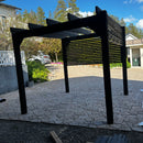 PERGOLA hiilletystä puusta vahvisteilla 4 x 4m - Nordic Terrace Lifestyle
