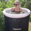 Terassille jääkylpyallas / kylmäallas 75 cm, korkeus 80 cm musta (lisäerä saapuu varastoon marraskuun lopulla)