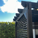 PERGOLA hiilletystä puusta vahvisteilla 4 x 4m - Nordic Terrace Lifestyle