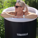 Terassille jääkylpyallas / kylmäallas 75 cm, korkeus 80 cm musta (lisäerä saapuu varastoon marraskuun lopulla)