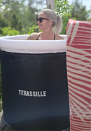 Terassille jääkylpyallas / kylmäallas 75 cm, korkeus 80 cm musta (lisäerä saapuu varastoon marraskuun lopulla)