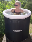 Terassille jääkylpyallas / kylmäallas 75 cm, korkeus 80 cm musta (lisäerä saapuu varastoon marraskuun lopulla)