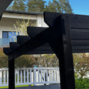 PERGOLA hiilletystä puusta vahvisteilla 4 x 4m - Nordic Terrace Lifestyle