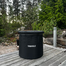 Terassille jääkylpyallas / kylmäallas 75 cm, korkeus 80 cm musta