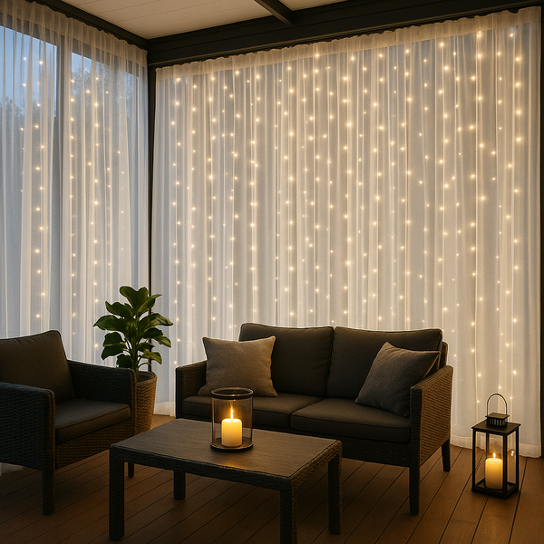 Seled LED-valoverho - tunnelmavaloa terassille tai sisätiloihin 3 x 3m