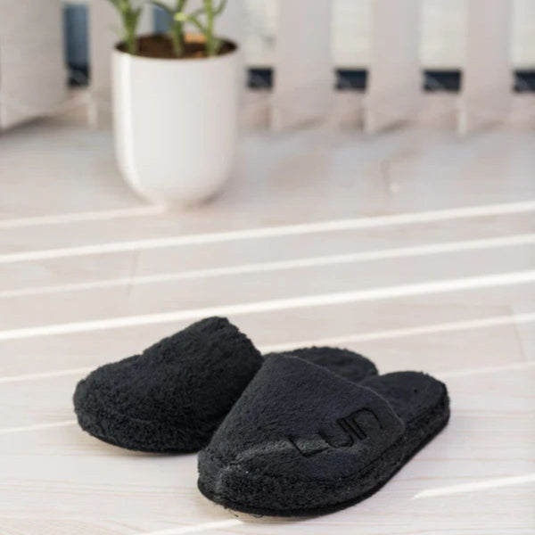 Luin Living - Kylpytossut Cosy, Black Pohjan mitta S/M: 28cm (37-40)