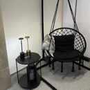 Riipputuoli musta + kaupan päälle pehmusteet 2kpl (mustat). Nämä trendikkäät boho riipputuolit sopivat terassille, parvekkeelle ja sisälle. (Ei sisällä telinettä)