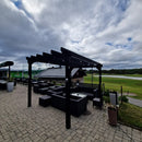 PERGOLA hiilletystä puusta vahvisteilla 4 x 4m - Nordic Terrace Lifestyle