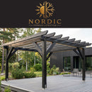 PERGOLA hiilletystä puusta vahvisteilla 4 x 4m - Nordic Terrace Lifestyle