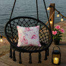 Riipputuoli musta + pehmusteet 2kpl. Nämä trendikkäät boho riipputuolit sopivat terassille, parvekkeelle ja sisälle.