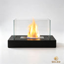 SELED™ Nordic Line Fire: suorakaiteen muotoinen pöytätuli moderniin sisustukseen. Bioetanolitakka, suorakaide musta 35x18x15 cm
