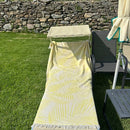 Jättipyyhe vai sisustusviltti  – Keltainen viltti terassille ja piknikille (140x170 cm) - Monikäyttöinen ja kevyt pyyhe toimii reissukumppanina ja kodin sekä terassin sisustamiseen.