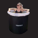 Terassille jääkylpyallas / kylmäallas 75 cm, korkeus 80 cm musta