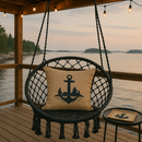 Riipputuoli musta + pehmusteet 2kpl. Nämä trendikkäät boho riipputuolit sopivat terassille, parvekkeelle ja sisälle.