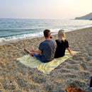 Jättipyyhe vai sisustusviltti  – Keltainen viltti terassille ja piknikille (140x170 cm) - Monikäyttöinen ja kevyt pyyhe toimii reissukumppanina ja kodin sekä terassin sisustamiseen.