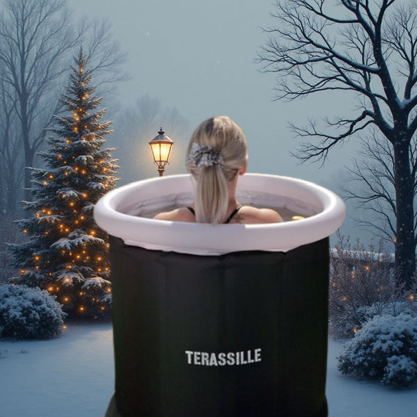 Terassille jääkylpyallas / kylmäallas 75 cm, korkeus 80 cm musta (lisäerä saapuu varastoon marraskuun lopulla)
