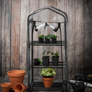 4 Living - Kasvihuone 3-hyllyn musta. Yrttien ja vihannesten kasvatukseen