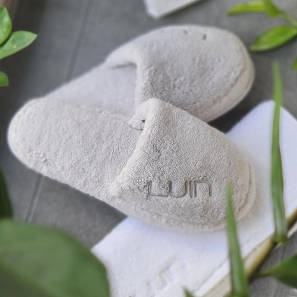 Luin Living - Kylpytossut Cosy, Pearl Grey Pohjan mitta L/XL: 31,5cm (40-44)