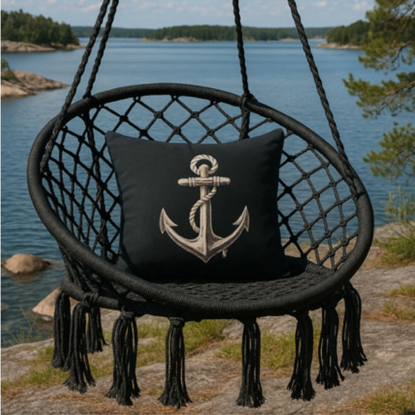 Terassille riipputuoli musta. Nämä trendikkäät macrame riipputuolit sopivat terassille, parvekkeelle ja sisälle.