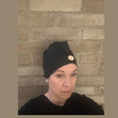 Jadeco - SAUNAHATTU /TURBAANI /HIUSPYYHE musta, beige ja harmaa (kalanruoto)