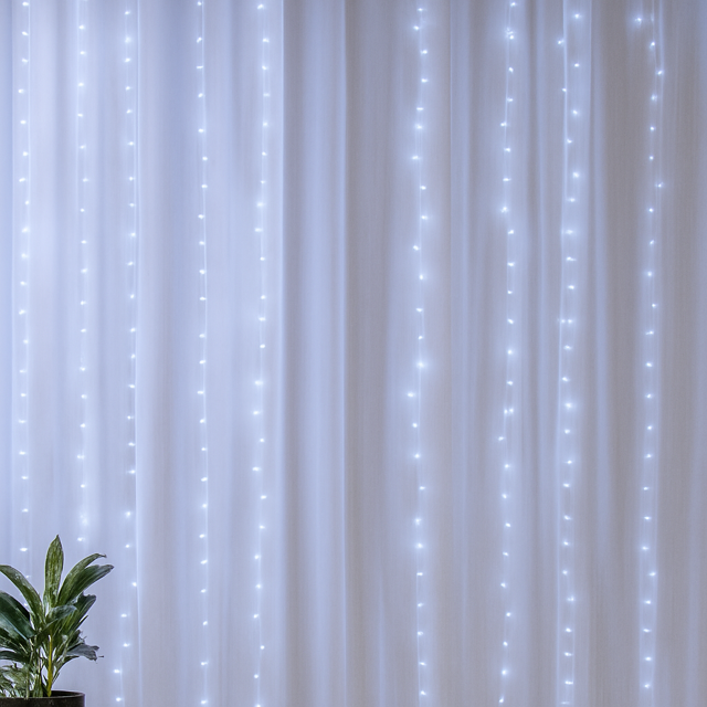 Seled LED-valoverho - tunnelmavaloa terassille tai sisätiloihin 2 x 3m