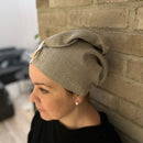 Jadeco - SAUNAHATTU /TURBAANI /HIUSPYYHE musta, beige ja harmaa (kalanruoto)