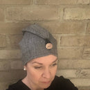 Jadeco - SAUNAHATTU /TURBAANI /HIUSPYYHE musta, beige ja harmaa (kalanruoto)