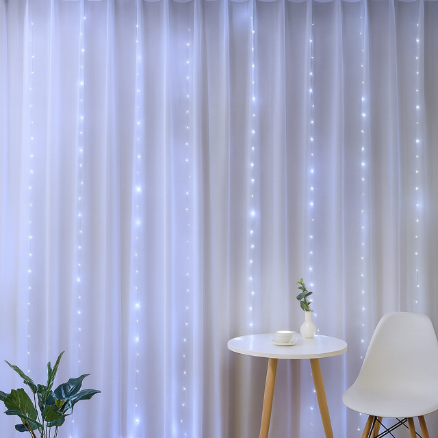 Seled LED-valoverho - tunnelmavaloa terassille tai sisätiloihin 2 x 3m