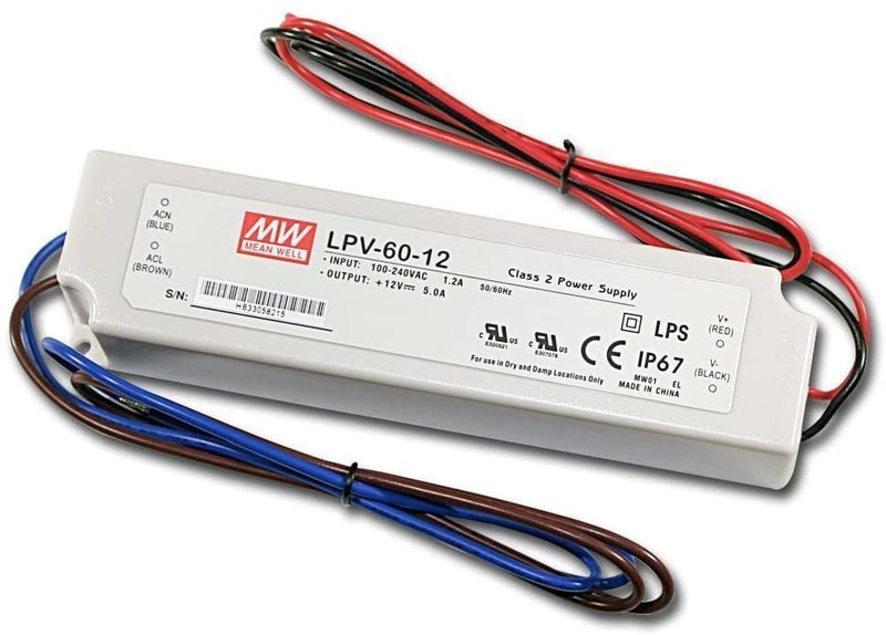 LED teholähde Mean Well LPV-60-12